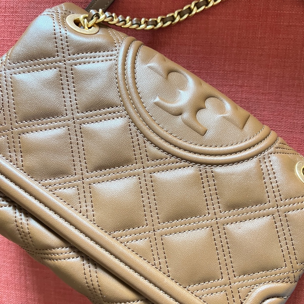 Tory Burch Caramel Kira Quilted Shoulder Bag